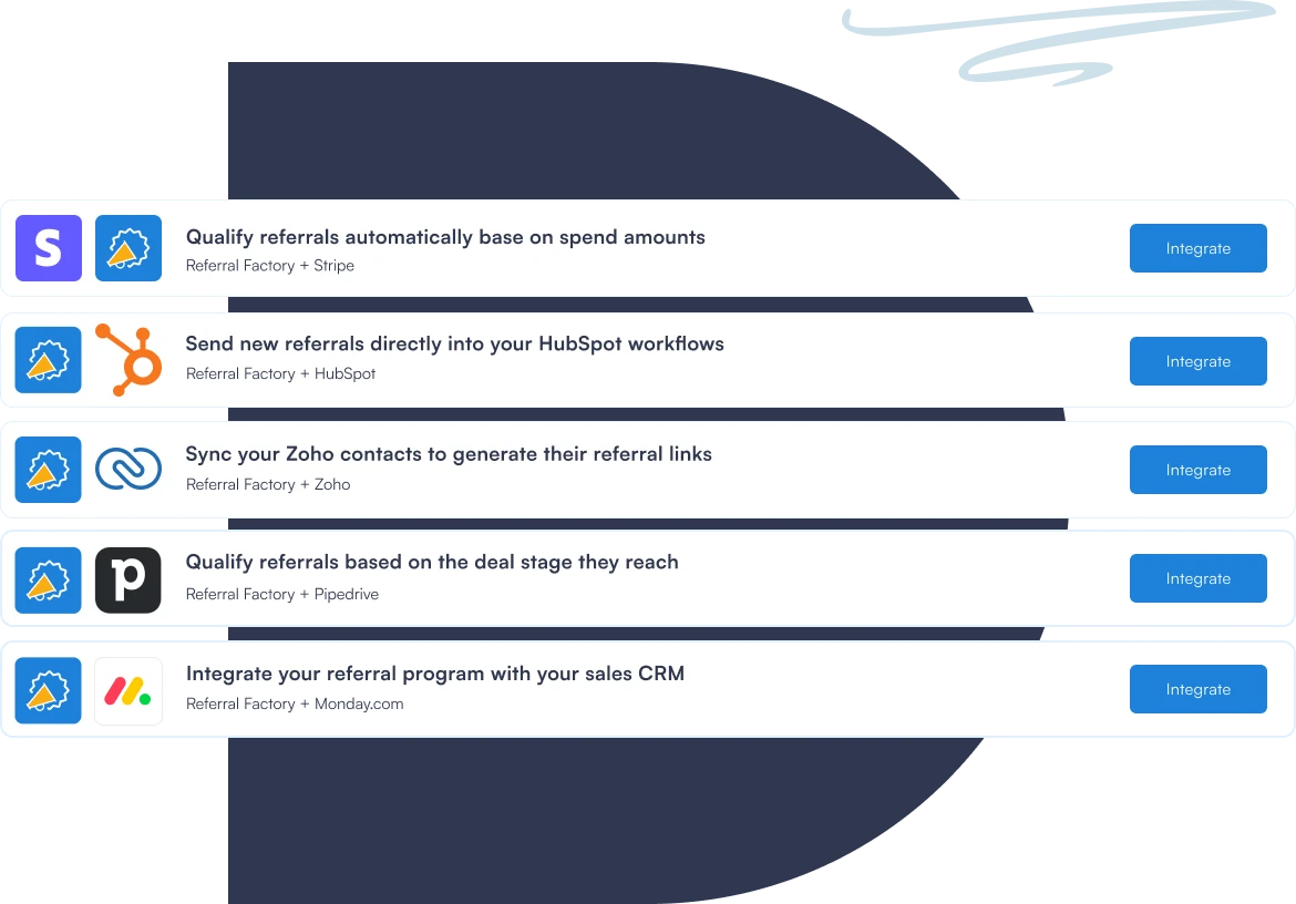 Referral factory actions